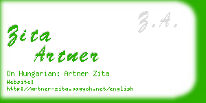 zita artner business card